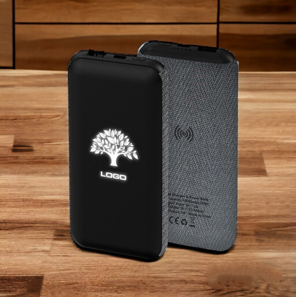 Внешний аккумулятор Power Bank Stormoway 10000 mAh с беспроводной зарядкой с покрытием из экокожи / Портативное зарядное устройство / Повербанк